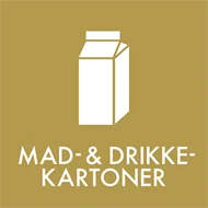 Piktogram Affaldssortering Mad & Drikkekarton 12x12 Brun 1 stk
