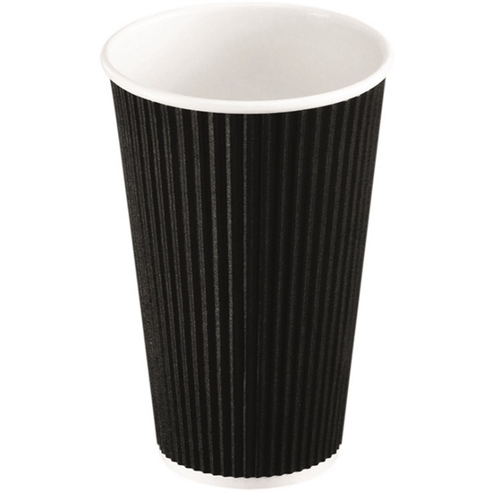 Kaffebæger 40 cl Ripple Sort 24x25 stk.