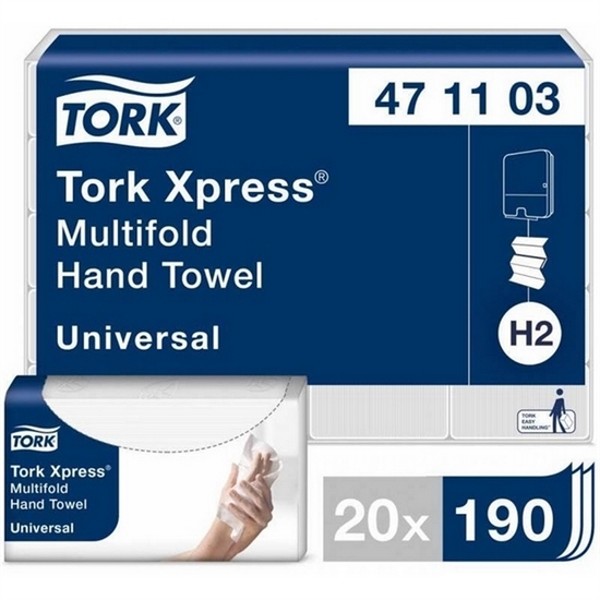 Håndklædeark Tork 20x190 ark.