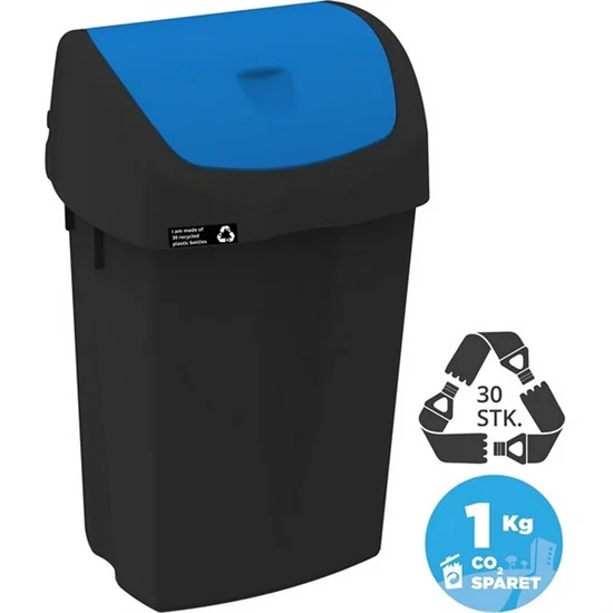 Affaldsspand Miljøvenlig, 25L Blåt Vippelåg 