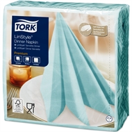 Servietter Tork Linstyle som Stof 39x39 cm Isblå 50 stk